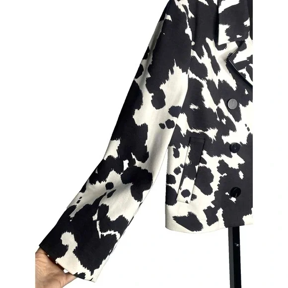 DVF Diane Von‎ Furstenberg Macie Cropped Pony Print in Blazer Jacket Size large